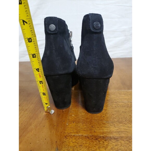 Rag & Bone Margot Black Suede Bootie Side Zipper Heel Shoes Boots Size 7.5 - Picture 4 of 7
